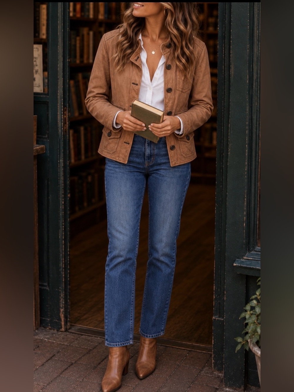 100% Genuine Leather Saddle Brown GAP Equestrian Jacket M